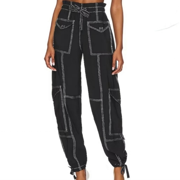 Ganni Pants - GANNI Paperbag Black Pants